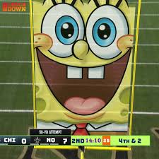 The Checkdown on Instagram: “SpongeBob popping up in between the goal posts  had me shook ? ? #CHIvsNO on CBS/NICK/Prime Video”